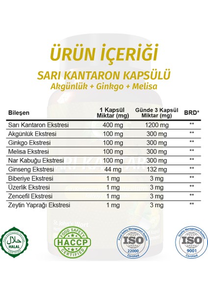 Şifa Sarı Kantaron Kapsül (ST JOHN'S WORT CAPSULE)