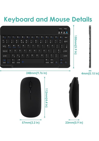 Üniversal Tablet Telefon iPad Tüm Cihazlara Uyumlu Kablosuz Taşınabilir Renkli Bluetooth Klavye ve Mause Seti fiyatları