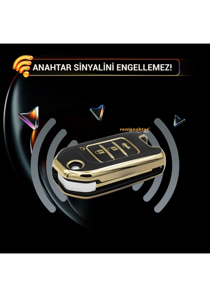 Civic Accord Crv 3 Buton Sustalı Nano Anahtar Kılıfı Siyah modelleri