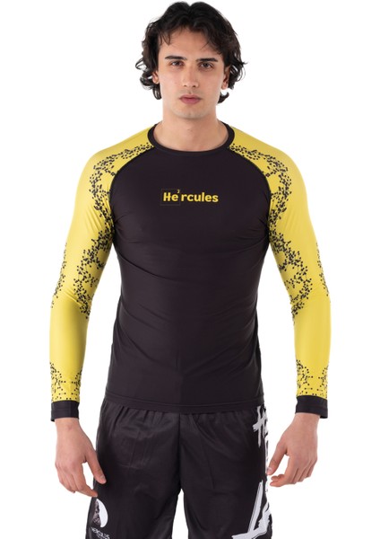 Sarı Uzun Kollu Rashguard - Unisex Dövüş ve Antrenman Üstü (Bjj, Mma, Kick Boks, Crossfit, Fitness)