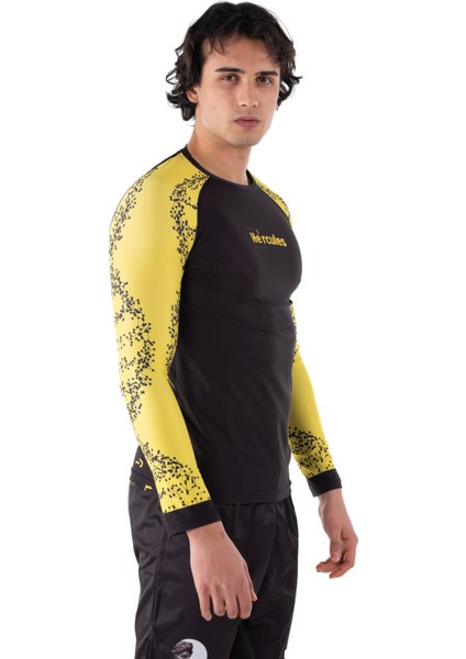 Sarı Uzun Kollu Rashguard - Unisex Dövüş ve Antrenman Üstü (Bjj, Mma, Kick Boks, Crossfit, Fitness)