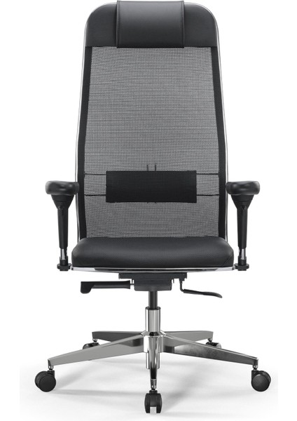 Ergolife Fileli ve Deri Yönetici Koltuğu - Ofis Sandalyesi 1F6.7.1.544 / 0010460 - Siyah