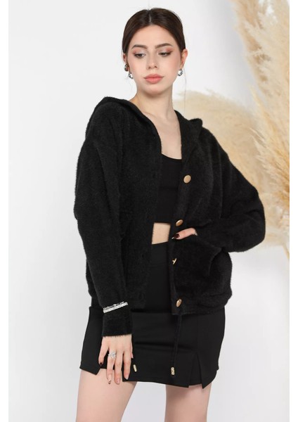 Kadın Çift Cepli Kapüşonlu Sakallı Hırka P-00014858 fiyatları