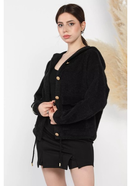 Kadın Çift Cepli Kapüşonlu Sakallı Hırka P-00014858 modelleri