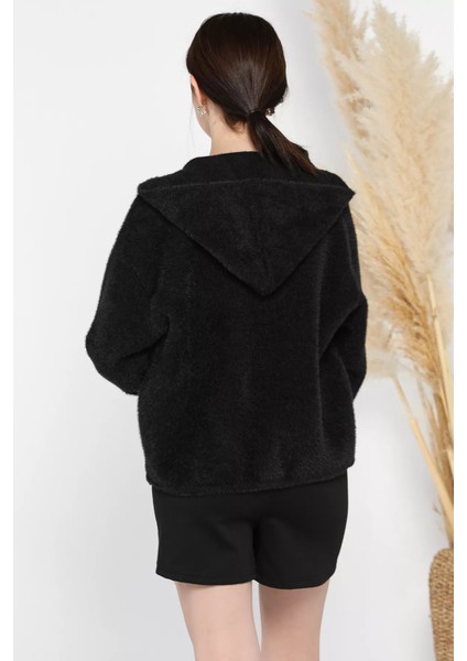 Kadın Çift Cepli Kapüşonlu Sakallı Hırka P-00014858 fırsatları