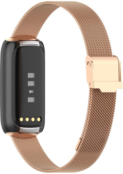 Fitbit Luxe Için Klipsli Metal Kordonlu Saat (Yurt Dışından)