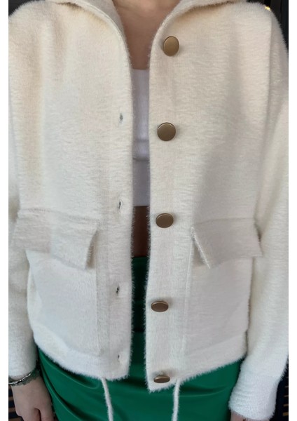 Kadın Çift Cepli Kapüşonlu Sakallı Hırka P-00014858 fırsatları