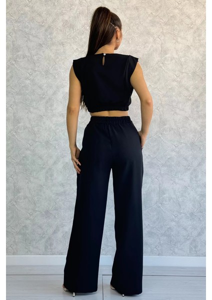 Kadın Crop Bluz Pantolon Ikili Takım fırsatları