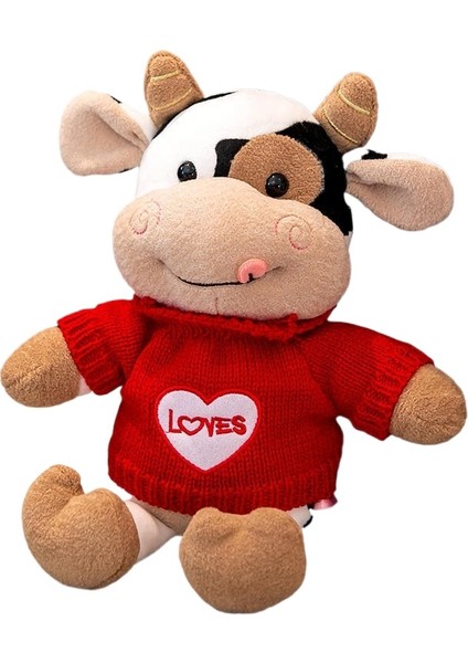 Sevimli Inek Bebek Buzağı Peluş Oyuncak Burç Inek Bebek Yeni Yıl Hediyesi Kız Doğum Günü Hediyesi (Yurt Dışından)