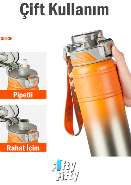 Tkk 900 ml Çelik Termos Çift Kullanım Pipetli/rahat Içim -12/24 Sıcak-Soğuk- Yalıtım -TKK2025900ML