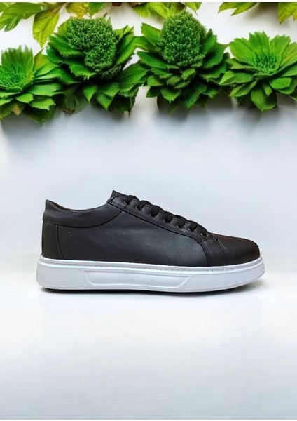 Erkek Siyah-Beyaz Günlük Hafif Nefes Alabilen Ortopedik Yürüyüş Spor Ayakkabı Sneaker