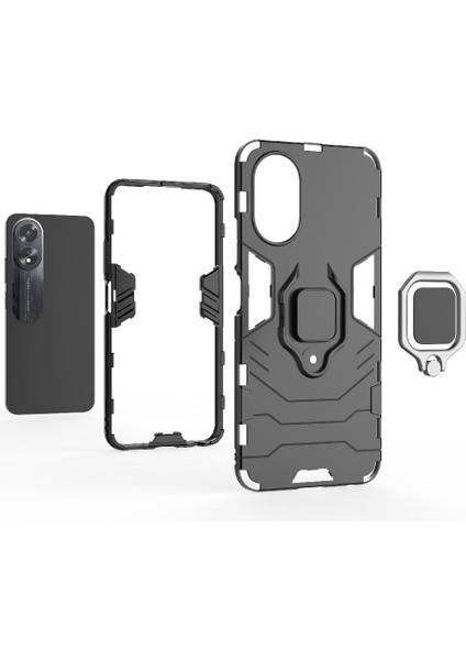 Oppo A38 4g Darbeye Kapak Için Kılıf 360 &deg; Dönen Halka Kickstand Askeri (Yurt Dışından) fırsatları