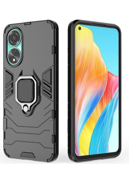 Oppo A58 4g Için Kılıf 360 &deg; Dönen Halka Darbeye Kapak Kickstand Askeri (Yurt Dışından)
