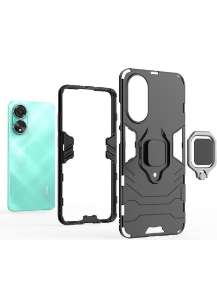 Oppo A58 4g Için Kılıf 360 &deg; Dönen Halka Darbeye Kapak Kickstand Askeri (Yurt Dışından) fırsatları