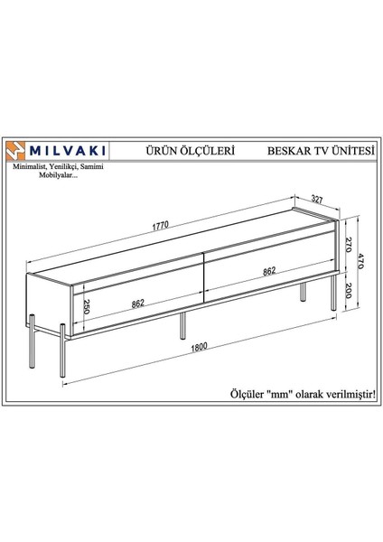 Beskar Tv Ünitesi,düşer Kapaklı Tv Sehpası,metal Ayaklı Tv Ünitesi ,krem 180 cm indirimleri