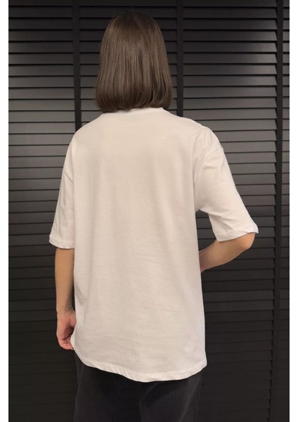 Kadın Bisiklet Yaka Oversize Basic Tişört