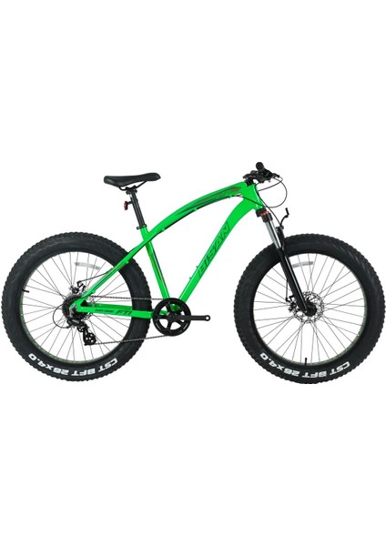 26J Bisan Savage Ft1 Altus Fatbike Bisikleti - Neon Yeşil Gri- 46 Kadro