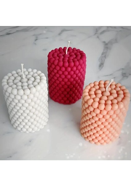 Özel Tasarım Dekoratif Baloncuk Desenli Mum, Doğal Soya Wax fırsatları