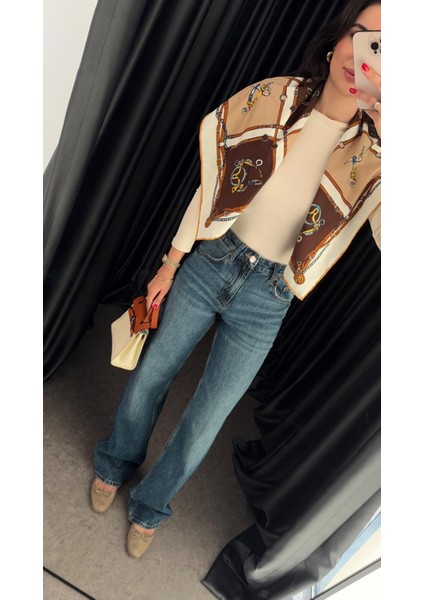 Relaxed Fit Koyu Mavi Jean