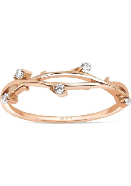 0.10 Karat Rose Thorn Pırlanta Yarımtur Yüzük