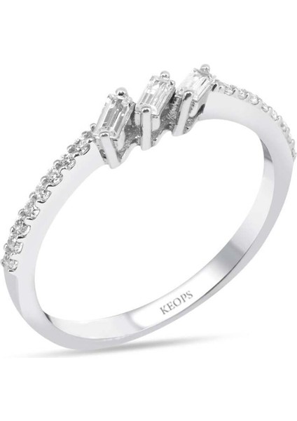 0.22 Karat Baget Pırlanta Üçtaş Yüzük fiyatları