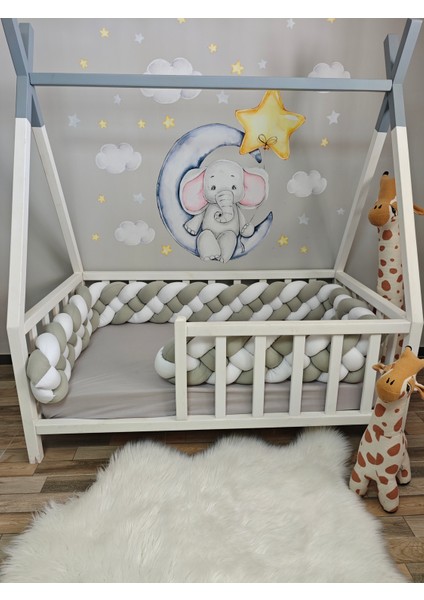520 cm Örgü Korumalık Gri - Beyaz 4'lü Örgü / 90X200 Montessori Yatak Kapı Boşluğu Açık fiyatları