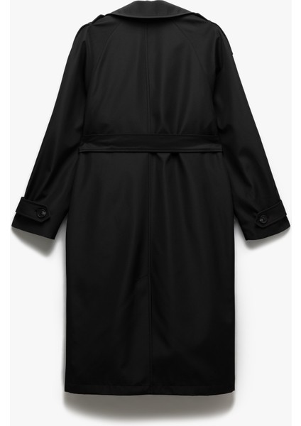 Cepli Uzun Kollu Kemerli Kruvaze Uzun Gabardin Trençkot fiyatları