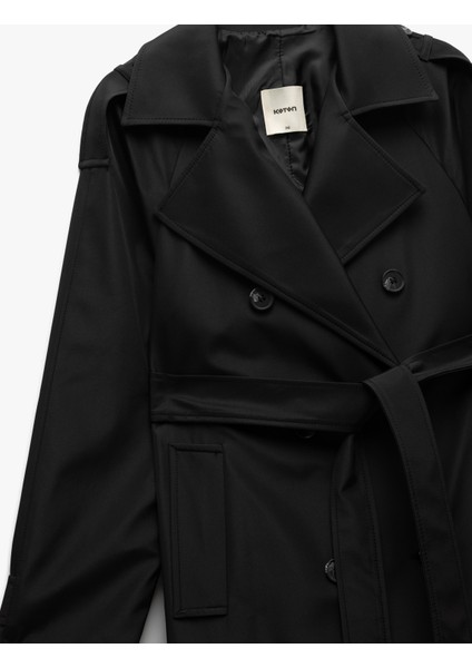 Cepli Uzun Kollu Kemerli Kruvaze Uzun Gabardin Trençkot modelleri