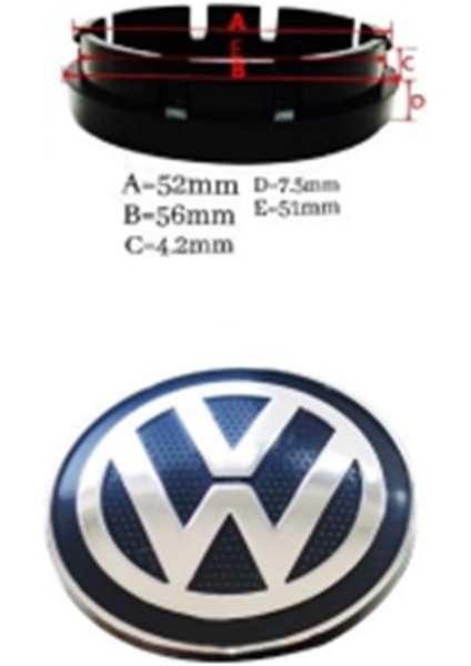 Jant Göbek Arma (55Q) Tırtıllı Volkswagen