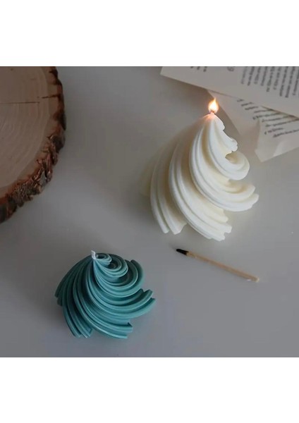 Dekoratif Spiral Şekilli El Yapımı Mum, Doğal Soya Wax , 12 x 8 cm modelleri