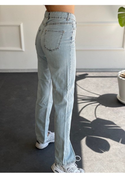 Yırtmaçlı Buz Mavi Palazzo Jean fiyatları