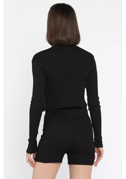 Kadın Kaşkorse Crop Hırka Şort Üçlü Takım fırsatları