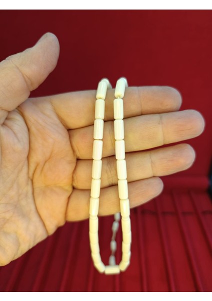 Toz Kehribar Tesbih Kesme Kesim Beyaz Renkli Sistemli 11MMX5MM Özel Ölçü modelleri