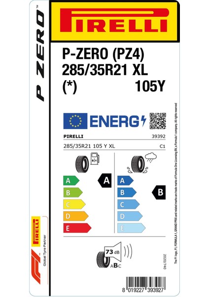 285/35 R21 105Y Xl P-Zero (Pz4) (*) S.c. Oto Yaz Lastiği (Üretim Yılı:2025) fiyatları