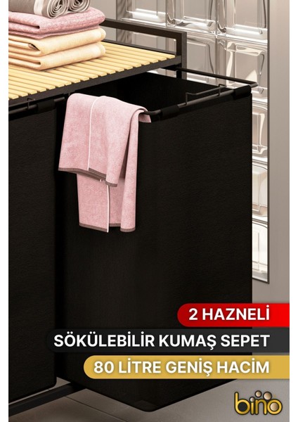 Çamaşır Sepeti Kirli Sepeti Ahşap Banyo Dolabı Büyük Boy Geniş 2 Bölmeli Kumaş Kirli Sepeti modelleri