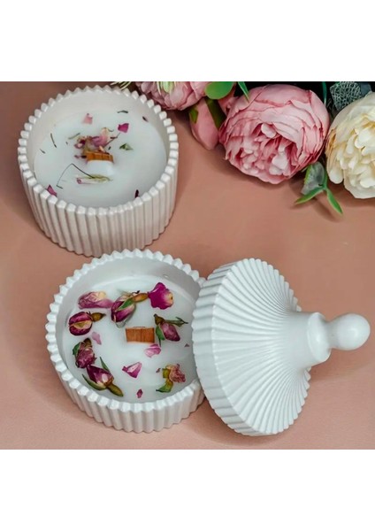 Dekoratif Kapaklı Kasesinde Doğal Soya Bu Mum, Doğal Içerik modelleri