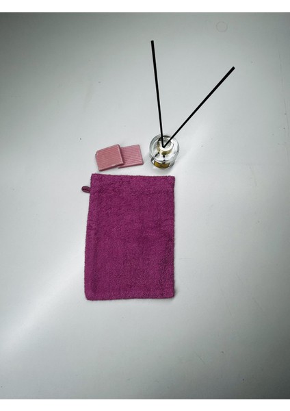 16x21 cm Pembe Havlu Banyo Kesesi Pamuklu