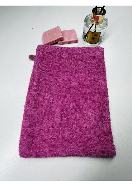 16x21 cm Pembe Havlu Banyo Kesesi Pamuklu