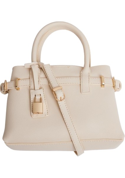 Krem Kadın Mini Kilit Detaylı El ve Omuz Çantası modelleri