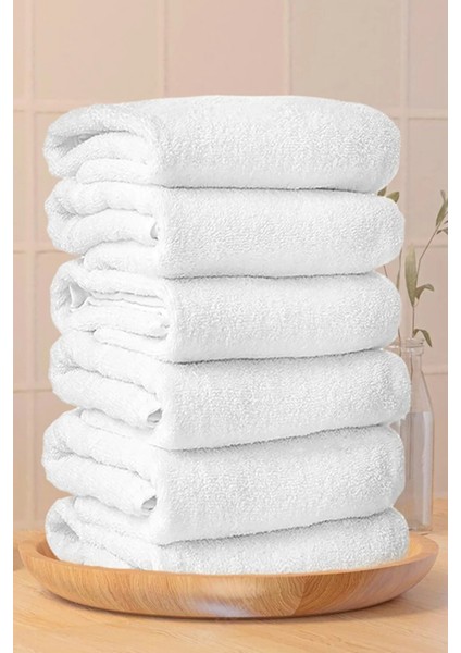 6 Adet 70x140 Cm Beyaz Otel Banyo Havlusu 460 Gram fiyatları