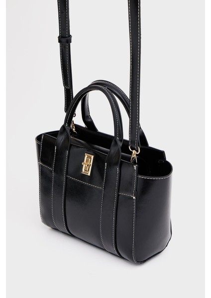 Siyah Kadın Mini Tote El ve Omuz Çantası