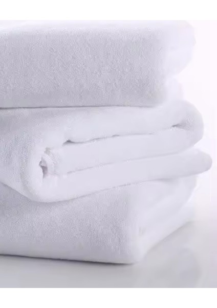 6 Adet 70x140 Cm Lüx Beyaz Otel Banyo Havlusu %100 Pamuk 500 Gram