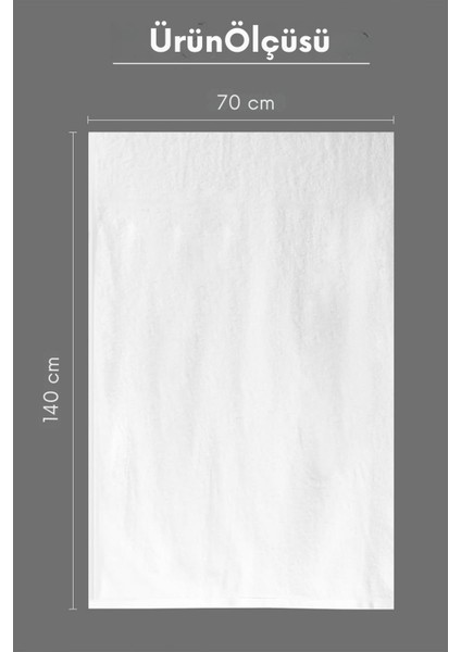 6 Adet 70x140 Cm Lüx Beyaz Otel Banyo Havlusu %100 Pamuk 500 Gram