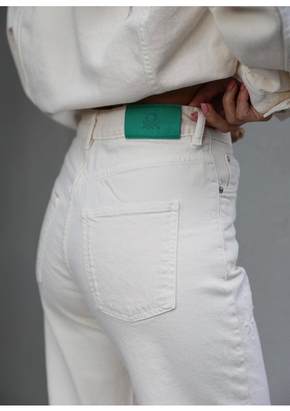 Nakış Detay Denim Pantolon