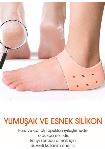 Topuk Gömleği Topuk 1 Çift Silikon Esnek Ayak Çatlak Tabanlık Nasır Çorabı Topukluk