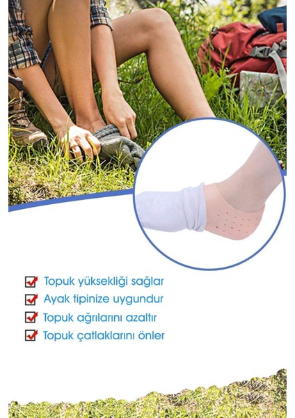 Topuk Gömleği Topuk 1 Çift Silikon Esnek Ayak Çatlak Tabanlık Nasır Çorabı Topukluk