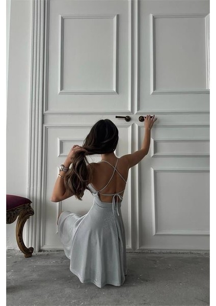 Dipmoda kadın sırt detaylı simli mini elbise DPDF0023 fırsatları