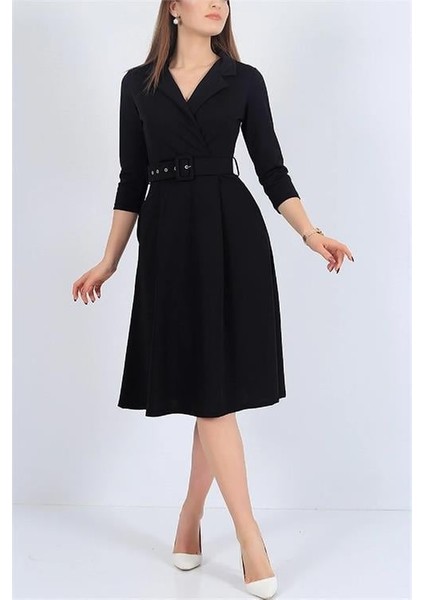 Dipmoda kadını gömlek yaka kemerli örme elbise DP0016 fiyatları