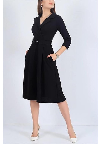 Dipmoda kadını gömlek yaka kemerli örme elbise DP0016 modelleri