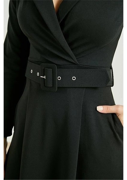 Dipmoda kadını gömlek yaka kemerli örme elbise DP0016 fırsatları